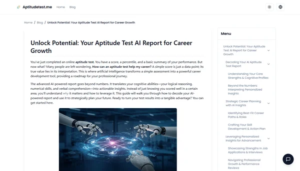 Unlock Potential: Your Aptitude Test AI Report for Career Growth