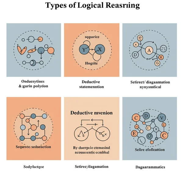 Diagrams showing various logical reasoning patterns