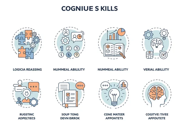 Icons representing logical, numerical, verbal, cognitive skills